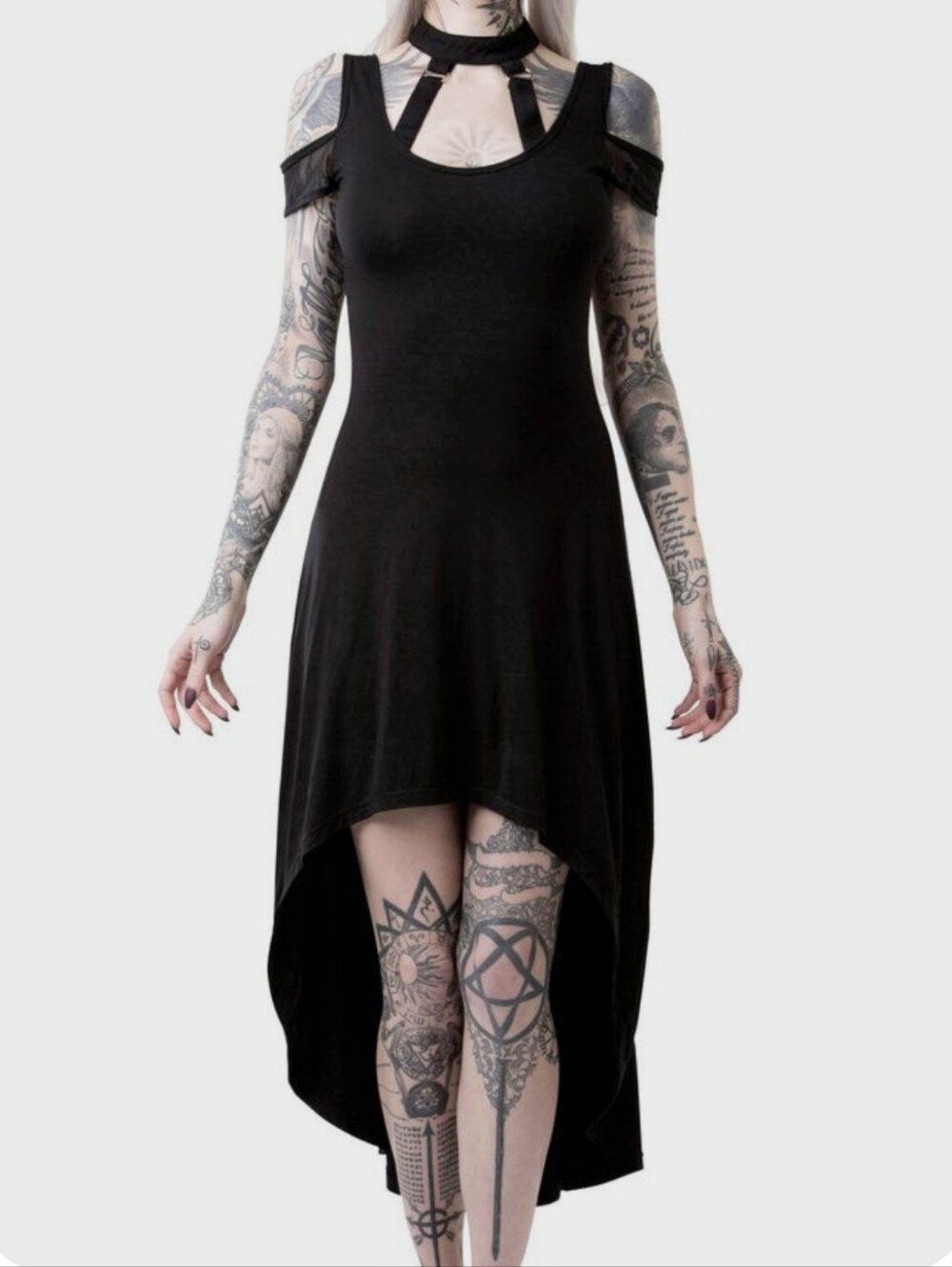 KILLSTAR Holy Terrorz Choker Dress Size XL Goth Black Stretch Witchy Punk
